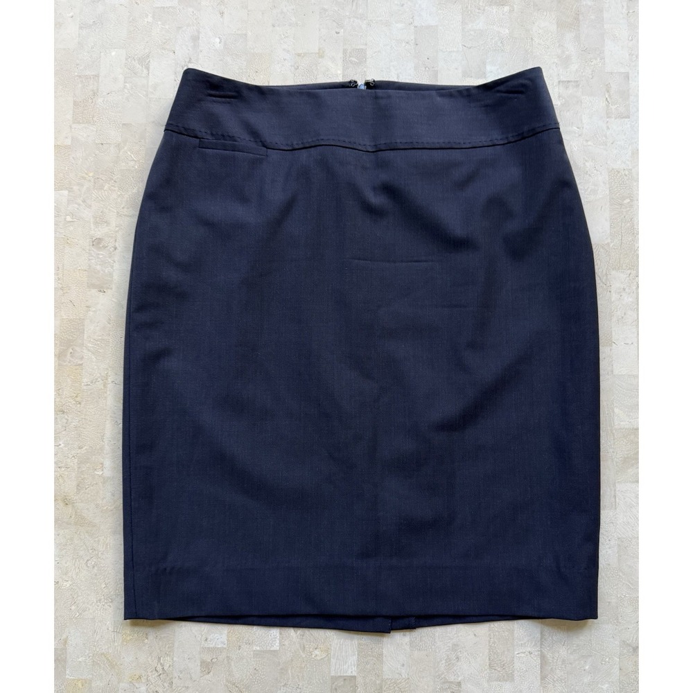 Talbots Navy Blue Wool Pencil Skirt‎ Classic Business Career Tailored Office 6P